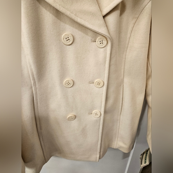 NWT - Fitz-Wright Wool Blend Winter White Reversible Coat - Size 16 - Picture 2 of 12